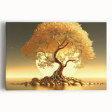 Stretched canvas wall art showcasing a vibrant landscape design with lush green trees, creating a serene nature scene ideal for home decor. Perfect for adding a calming touch to living spaces or offices.
