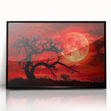 Framed acrylic wall art showcasing a serene landscape with trees, featuring a sleek black frame, perfect for modern home decor. Ideal for nature lovers and art enthusiasts.