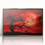 Framed acrylic wall art featuring a modern landscape design with trees, set in a sleek gold frame, ideal for contemporary home decor. Perfect for enhancing living spaces.