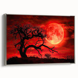 Framed canvas wall art collection showcasing a serene landscape with trees, featuring a silver frame. Ideal for enhancing modern home decor with nature-inspired aesthetics.