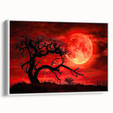 Framed canvas wall art featuring a serene landscape design with lush green trees and a soft color palette, displayed in a stylish white frame, ideal for home decor.