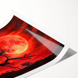 Vibrant rolled print of a serene landscape featuring lush green trees and a tranquil atmosphere, ideal for home decor and nature enthusiasts.