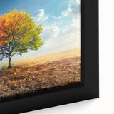 Framed canvas wall art showcasing a close-up of vibrant tree landscapes, featuring rich greens and browns, perfect for enhancing home decor with nature-inspired elegance.