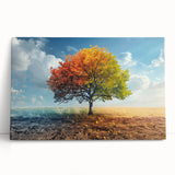 Stretched canvas wall art showcasing a serene landscape with lush green trees, perfect for home decor. Ideal for nature lovers seeking tranquility in their space.