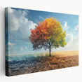 Stretched canvas artwork showcasing a vibrant landscape with tall trees, designed for wall decor. The piece features rich greens and browns, perfect for enhancing home interiors.