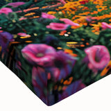 Close-up of a stretched canvas wall art piece featuring a vibrant landscape design with lush green trees, perfect for adding a natural touch to home decor.