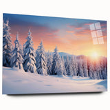 Acrylic wall art featuring a vibrant landscape of stylized trees, showcased in a side view without pins, ideal for modern home decor. Perfect for nature-inspired interiors.