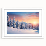 Framed wall art showcasing a serene landscape with trees, featuring a white mat and sleek frame design. Ideal for enhancing home decor with nature-inspired elegance.