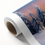 Rolled canvas artwork showcasing a serene landscape of trees with vibrant greens and earthy tones, elegantly designed for home decor accents and wall art collections.