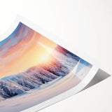 Vibrant wall art print showcasing a serene landscape with trees, featuring lush green foliage and a tranquil atmosphere, rolled for easy display and shipping.