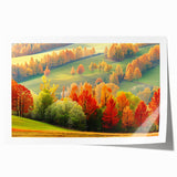 Rolled print of a vibrant landscape wall art collection featuring lush green trees and a serene natural setting, perfect for home decor and art enthusiasts.