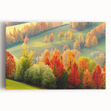 Stretched canvas wall art showcasing a vibrant landscape with trees, featuring rich greens and earthy tones, perfect for enhancing home decor.