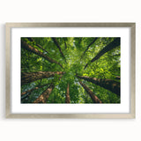 Framed wall art collection featuring a serene landscape with trees, set in a silver frame with a mat, ideal for home decor in living spaces and offices.