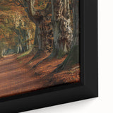 Framed canvas wall art showcasing a vibrant landscape of lush green trees, emphasizing intricate details and textures, perfect for home decor or office space enhancement.