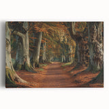 Stretched canvas wall art depicting a vibrant landscape with lush trees and serene nature, ideal for home decor enhancement and adding a tranquil ambiance.