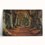 Stretched canvas wall art featuring a serene landscape design with lush green trees and a tranquil atmosphere, perfect for enhancing home decor and creating a calming ambiance.