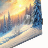 Close-up of a vibrant acrylic glass artwork showcasing a serene landscape with lush green trees and a clear blue sky, perfect for home decor enthusiasts.