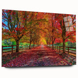 Acrylic glass wall art collection showcasing a vibrant landscape design featuring lush green trees and a serene natural setting, ideal for home decor.