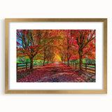 Framed wall art collection showcasing a serene landscape with trees, featuring a gold mat and frame, perfect for enhancing modern home decor.