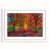 Framed wall art collection showcasing a serene landscape with trees, featuring a white mat and sleek design, perfect for home decor enhancement.
