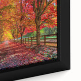 Framed canvas wall art showcasing a close-up of vibrant abstract trees in a serene landscape, perfect for enhancing modern home decor with nature-inspired aesthetics.