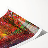 Vibrant rolled print of a stylized landscape featuring lush green trees and a serene blue sky, ideal for home decor or office art collections. The artwork showcases intricate details and vivid colors, enhancing any interior space with a nature-inspired theme.