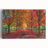 Stretched canvas wall art showcasing a serene landscape with vibrant green trees and a blue sky, perfect for enhancing home decor with nature-inspired elegance.