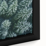 Framed canvas wall art showcasing a vibrant landscape with lush green trees, intricate details, and rich colors, perfect for enhancing home decor.