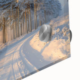 Close-up of a vibrant acrylic wall art piece showcasing intricate tree landscapes, designed for modern home decor, emphasizing rich colors and detailed textures.