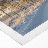 Rolled canvas art depicting a serene landscape with lush green trees and vibrant blue skies, ideal for home decor, showcasing natural beauty and tranquility.