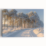 Stretched canvas wall art showcasing a vibrant landscape with trees, featuring rich green hues and intricate detailing, perfect for enhancing home decor.