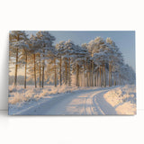 Stretched canvas artwork showcasing a serene landscape with vibrant trees and rich colors, perfect for wall decoration in modern home interiors.