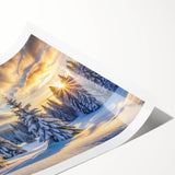 Vibrant rolled print of a serene landscape featuring lush green trees against a clear blue sky, perfect for enhancing any home decor. Ideal for nature lovers seeking artistic accents.