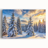 Vibrant stretched canvas wall art showcasing a serene landscape with lush green trees and a tranquil atmosphere, ideal for home decor and nature enthusiasts.
