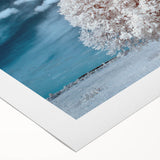 Colorful landscape wall art featuring a serene tree design on rolled canvas, showcasing vibrant greens and blues, ideal for home decor or office spaces.