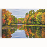 Colorful stretched canvas wall art featuring a serene landscape with trees, perfect for home decor. Ideal for adding a touch of nature to living spaces.