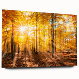 Acrylic wall art collection featuring a vibrant landscape design with trees, displayed in a side view without pins, ideal for modern home decor.