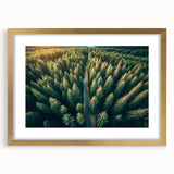 Framed wall art collection showcasing vibrant landscape trees design with a gold mat, ideal for enhancing home decor and adding a touch of nature.