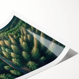 Vibrant rolled canvas print showcasing a stunning landscape design with lush trees and serene colors, ideal for home decor or art enthusiasts.