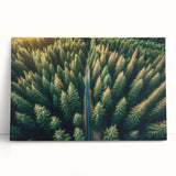 Stretched canvas wall art showcasing an elegant landscape design with vibrant trees and calming colors, perfect for enhancing home decor and creating a serene atmosphere.