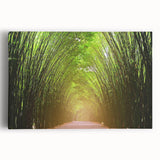 Stretched canvas artwork showcasing a vibrant landscape design with trees, featuring rich colors and intricate details, perfect for enhancing home decor aesthetics.