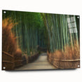 Acrylic glass wall art showcasing a vibrant landscape design with trees, viewed from the side, featuring elegant pins for easy mounting in modern interiors. Perfect for enhancing contemporary decor with nature-inspired aesthetics.