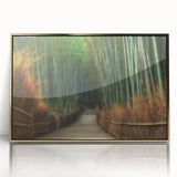 Framed wall art featuring a stunning landscape design with trees in a gold-accented frame, ideal for enhancing home decor and creating a serene atmosphere. This acrylic piece showcases vibrant colors and intricate details, making it a focal point for any room.