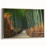 Framed canvas wall art collection featuring a serene landscape with vibrant trees and a gold frame, ideal for enhancing modern home decor.
