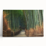 Stretched canvas wall art depicting a serene landscape with vibrant green trees and a tranquil blue sky, ideal for home decor in living spaces.