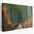 Stretched canvas wall art showcasing a serene landscape with tall trees and vibrant greenery, perfect for home decor. Ideal for nature lovers and tranquil settings.