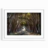 Framed wall art collection showcasing a serene landscape with trees, featuring a white mat and sleek frame, ideal for home decor. Perfect for nature lovers.