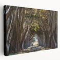 Stretched canvas wall art showcasing a serene landscape with vibrant green trees and a tranquil atmosphere, ideal for enhancing home decor with nature-inspired elements.