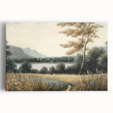 Stretched canvas wall art showcasing a vibrant landscape with abstract trees, perfect for modern home decor. Rich colors and intricate details enhance any room.