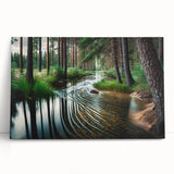Stretched canvas wall art showcasing a vibrant landscape design with lush green trees and a serene sky, perfect for home decor, adding tranquility and nature-inspired beauty.